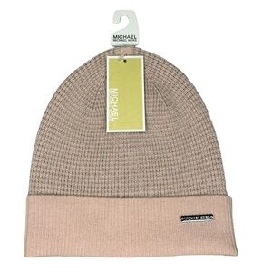 Michael Kors Pink & Silver Knit Beanie Hat NWT